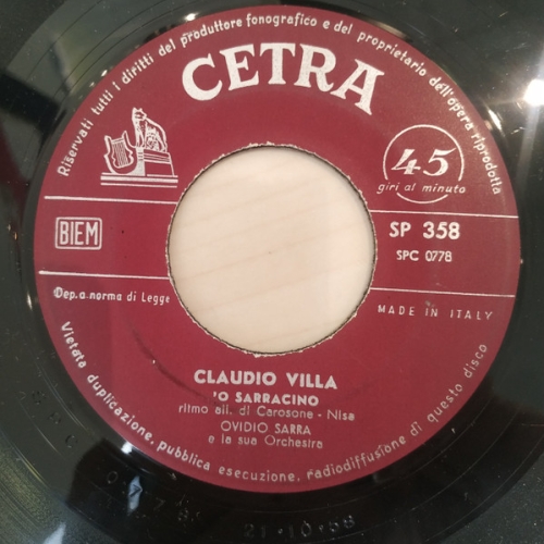 CLAUDIO VILLA - 'o sarracino