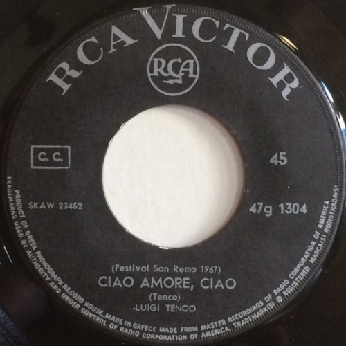 LUIGI TENCO - CIAO AMORE, CIAO 

