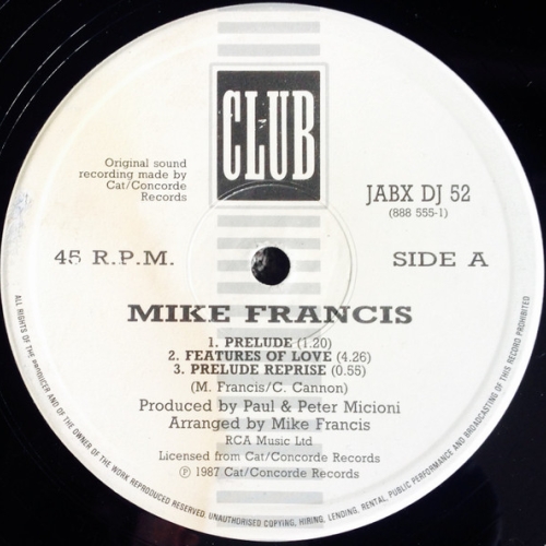 MIKE FRANCIS - FEATURES OF LOVE
