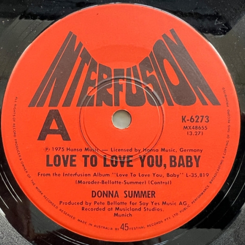 DONNA SUMMER - LOVE TO LOVE YOU BABY