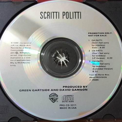 SCRITTI POLITTI - Oh Patti  (Don't Feel Sorry For Love)